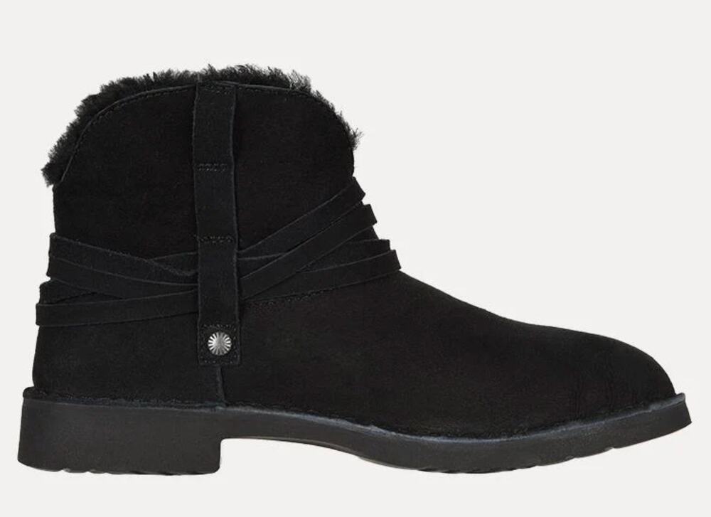 UGG Pasqual Shearling Lined Mini Winter Boot Booties Black 8